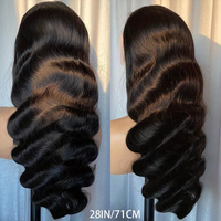 Proveedor Mayorista de Pelucas de Cabello Humano con Ondas Suaves para Mujeres Negras, Pelucas con Cierre Frontal de Encaje HD Transparente, Peluca alibaba