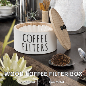Caja de Almacenamiento para Filtro de Café Reutilizable TIKAFE, con Tapa, Organizador de Cocina, Diseño de Pizarra Negra para Cafetería - Product Image 2