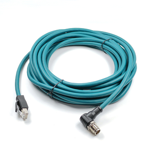 Conector Circular Industrial IP67 DIN M12 de 8 Pines, Conector Macho en Ángulo X-Code, Cable RJ45 Blindado Cat6A, Señal de Red, Chapado en Oro - Product Image 3