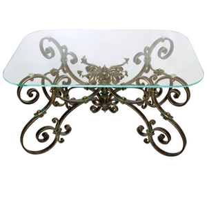 Modern Style Contemporary Design Outdoor Patio Garden <b>Metal</b> Wrought Iron Antique Finish Patio <b>Bench</b> Set for Cafe Coffee Shop - Product Image 5