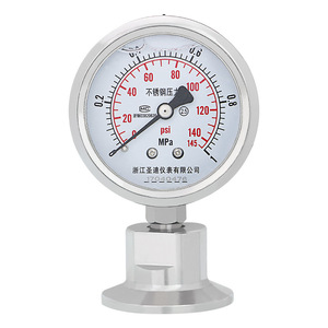 Manomètre à diaphragme YTP60BF 60 mm en acier inoxydable, type à pince, qualité alimentaire, résistant aux chocs - Product Image 2