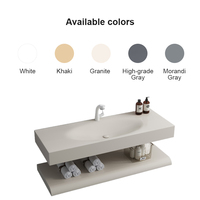 Évier de cuisine mural moderne en pierre de quartz à double vasque avec double bac de lavage intégré