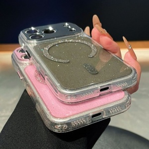 เคสโทรศัพท์มือถือแบบแม่เหล็กใสกันกระแทก รุ่นใหม่ล่าสุด วัสดุโลหะ ประดับกลิตเตอร์ สำหรับ iPhone 17 16 15 14 13 pro max  ฝาหลังแข็ง สำหรับผู้หญิง - Product Image 5