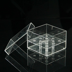 Acrylic Modern Square Rose Flower Box with 9 Holes for Customized Store Display Stand - Product Image 4
