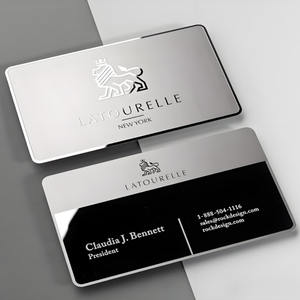 Biglietti da visita personalizzati all'ingrosso della fabbrica Festival regalo personalizzato in metallo in acciaio inossidabile oro biglietto da visita in metallo - Product Image 1