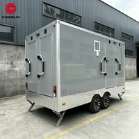 Cogsun Toilettes préfabriquées portables de bonne qualité, remorque sanitaire mobile avec douche et roues