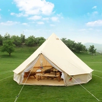 Nouveau design 3M/4M/5M/6M Camping en plein air yourte de luxe Glamping 4 saisons 5-12 personnes famille toile coton grande cloche tente