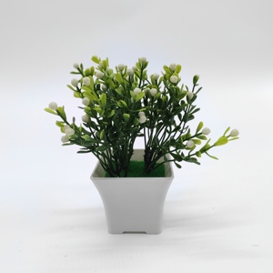 QIDA, venta al por mayor, hierba de seda Artificial, árbol, bonsái, decoración de lujo <span class=keywords><strong>para</strong></span> el hogar, pequeña planta en maceta de plástico <span class=keywords><strong>para</strong></span> uso al aire libre <span class=keywords><strong>para</strong></span> boda - Product Image 3