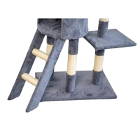 En gros Arbre à chat moderne de luxe en bois massif et MDF, personnalisé, avec condo, plateau interactif en sisal et poteaux à gratter en bois