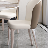 Table à manger en acier inoxydable de style italien avec 6 chaises Bjflamingo Table à manger en marbre pour le salon