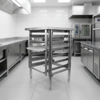 6-laags bakplaatrek van roestvrij staal, vaste voedselplaatshouder voor catering, bakkerij & restaurantkeuken