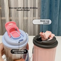 Offre Spéciale – Gobelet de Bureau Isotherme à Double Paroi 400 ml, Sans BPA, avec Paille, en Acier Inoxydable 316, Anti-éclaboussures, Personnalisable, Idéal comme Cadeau