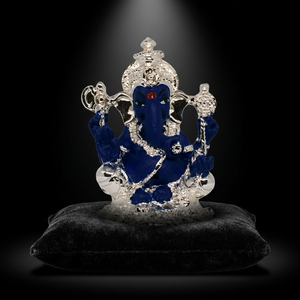 Handcrafted Silver Plated Lord Ganesha Idol Stainless Steel <b>Religious</b> <b>Statue</b> for Home Temple Decor Wedding Gift and Daily Pooja - Product Image 3