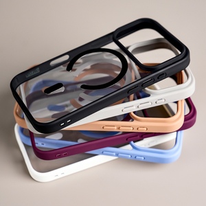VAWI B202 <span class=keywords><strong>Coque</strong></span> de téléphone magnétique en acrylique transparente en gros pour <span class=keywords><strong>iPhone</strong></span> 15 16 17 <span class=keywords><strong>Pro</strong></span> Max et Samsung S25 – Housse de protection mobile transparente - Product Image 3