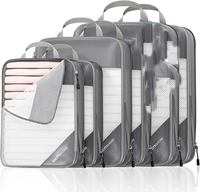 6 cubes de compression en nylon durables de haute qualité pour les voyages, légers, gain de place, pliables, essentiels pour les voyages