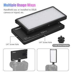 Lampe <span class=keywords><strong>LED</strong></span> RVB portable Yn135 pour photographie et vlogging, température de couleur réglable, charge 5V, luminosité 12W, mini éclairage d'appoint - Product Image 4