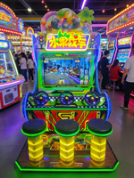 Machine de jeu vidéo d'arcade de tir de course à monnayeur, plateau de jeu 3 joueurs pour centres de divertissement et enfants heureux