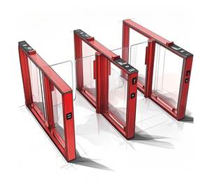 Système de contrôle d'accès d'empreintes digitales RFID à code QR antivol Porte de tourniquet de vitesse en acier inoxydable 304 pour les bâtiments - Product Image 1