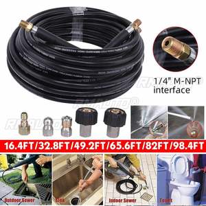 Kit de nettoyage de canalisations pour nettoyeur haute pression Karcher, tuyau de 1/4 pouce NPT, tuyau de nettoyage des drains, buse de nettoyage de canalisations à bouton et rotative - Product Image 2