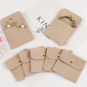 White Microfiber Jewelry Pouch Jewelry Bags With Button, Bracelet Packaging Bags Jewelry Bag,<b>no</b> <b>logo</b> Ready to Ship - Product Image 1