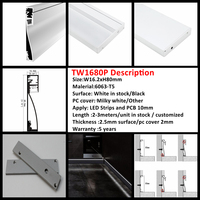Nouveau design TW Plinthe lumineuse dissimulée Série 8015/5314/18107 Profilé LED en alliage d'aluminium Série 6000 Décorations carrées à découper