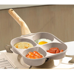 Poêle à crêpes antiadhésive professionnelle pour 4 œufs, idéale pour les cuisinières à gaz et à induction - Product Image 1