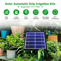 Kit d'irrigation goutte à goutte automatique à énergie solaire Dispositifs d'arrosage automatique avec minuterie de capteur