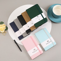 Carnet de poche A7 avec sangle, mini-agenda, couverture en simili cuir pour étudiants