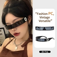 Nouvel Arrivage Modèle 630 Lunettes de Soleil Cyberpunk Futuristes à Monture Carrée Pleine en PC avec Logo Étoile UV400 Unisexe pour Soirées Rave