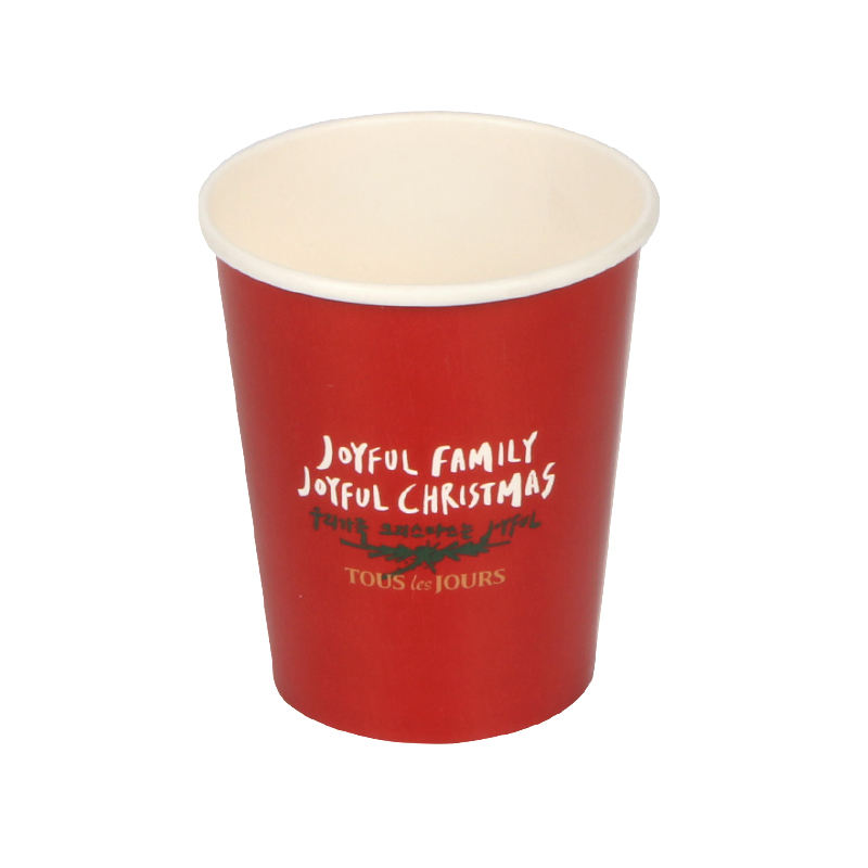 12oz red paper cup tea coffee single wall cups with cover