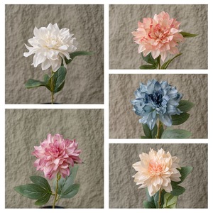 ดอก dahlias ทำจากผ้าไหมเทียมสีชมพูก้านยาวหลากสีแฟชั่นแบบทำมือ - Product Image 3