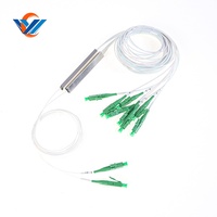 Harga Terjangkau 0.9mm 1x2 1x4 1x8 1x16 1x32 1x64 Mini PLC Splitter dengan Konektor SC/APC/UPC Selubung Serat Optik LSZH/PVC