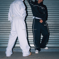 Ensemble de survêtement personnalisé avec patch brodé, tenue de sport, fournisseur de vêtements, ensemble de survêtement avec bandes réfléchissantes 3M, ensemble de sweat à capuche et pantalon de jogging