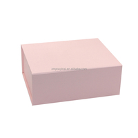 Boîte rigide pliable personnalisée avec fermeture magnétique, surface mate rose, carton à rabat pour l'emballage de cadeaux de beauté