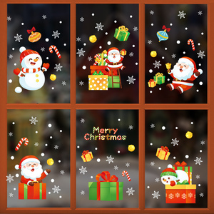 Adhesivos Estáticos <span class=keywords><strong>para</strong></span> Ventanas con Diseño de Muñeco de Nieve, Adhesivos Reutilizables de Doble Cara <span class=keywords><strong>para</strong></span> Decoración Navideña del Hogar, Calcomanías Removibles - Product Image 2