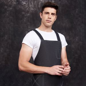 Uniforme de restaurant italien imperméable et ajustable pour serveuse ; Tablier en denim tissé avec logo personnalisé, sans manches, unisexe - Product Image 1
