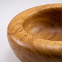 Bol à salade rond en bois d'acacia, fait main, durable, style Japandi, idéal pour salades, soupes et nouilles – Cadeau d'affaires en gros