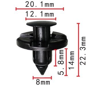 Clip de fixation universel pour pare-chocs de voiture, en <span class=keywords><strong>plastique</strong></span>, 8 mm, type poussoir, <span class=keywords><strong>rivet</strong></span>, compatible <span class=keywords><strong>Nissan</strong></span> - Product Image 1