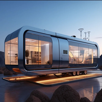 Casa Modular Prefabricada de Lujo Moderna, Tipo Contenedor, Cápsula Espacial Prefabricada para Villa o Apartamento en Venta