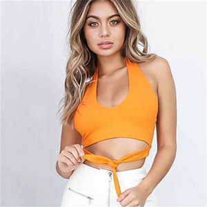 Top corto Sexy para mujer, Tops bordados de vendaje sólido, camisa elástica con tirantes finos para mujer, nuevo chaleco de verano, camisola - Product Image 1