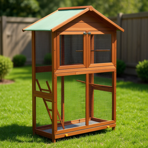 Jaula Grande para Pájaros, de Madera Marrón, Diseño Elegante, para Uso en Interiores - Product Image 2