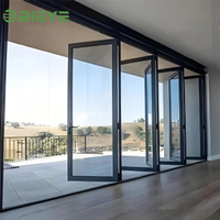 Puerta Plegable de Aluminio Sellada con Aislamiento Térmico Antipinzamiento y Ahorro de Energía, Insonorizada para Hotel, Oficina, Casa, Patio