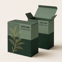 Boîte en carton blanc estampé à chaud, haute, à blocs de couleur, élégante, pour marque privée, coffret cadeau pour feuilles de thé et herbes