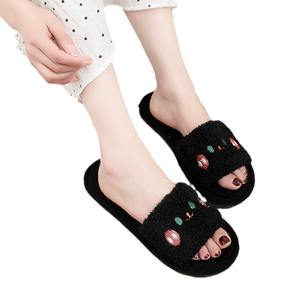 Pantuflas de Lujo para Mujer, Veganas, Abiertas, Afelpadas, para Interiores, Invierno, con Suela de EVA - Product Image 4