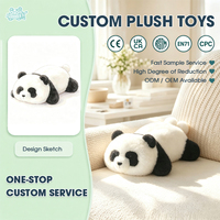 Boneka Panda Lucu, Mainan Hewan Bulu Halus, Boneka Lembut Berbaring untuk Hadiah Anak, Grosir, Dekorasi Rumah Custom