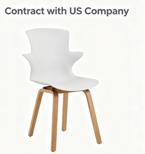 Modern White Metal <b>Chair</b> <b>with</b> Birch Wood Legs Minimalist Design Outdoor Furniture Durable Garden Seating Foldable 2-Seater - Product Image 1