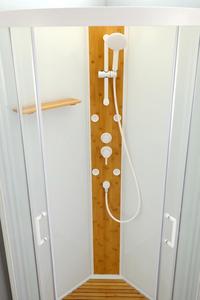 <span class=keywords><strong>Cabine</strong></span> de <span class=keywords><strong>douche</strong></span> intégrée avec cadre en aluminium, effet bambou, design moderne, porte coulissante, plateau en ABS pour usage résidentiel - Product Image 4