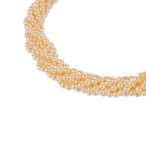 สร้อยคอมุกเปลือกหอยสีทอง 18 นิ้ว 3 แถว โซ่บิดเกลียว ขนาดมุก 3 มม - Product Image 5