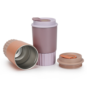 Logotipo personalizado Doble pared Vaso de acero inoxidable Botella aislada Manga de silicona Taza de café con tapa - Product Image 6