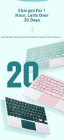 Étui clavier sans fil pour Samsung Galaxy S9 FE/S10 FE 10,9 pouces, Housse Folio légère avec support réglable et porte-crayon